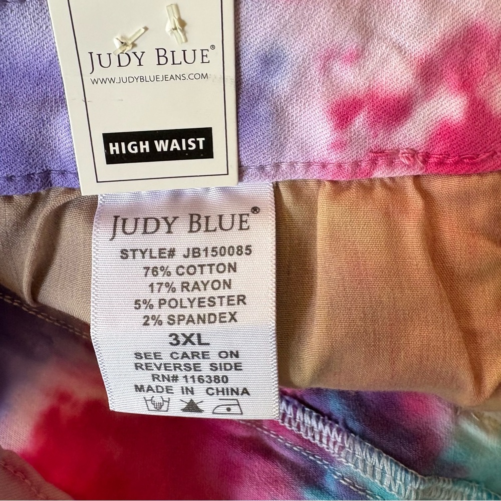Judy Blue High‎ Waist Tie Dye Denim Shorts Size 3X - Picture 10 of 10